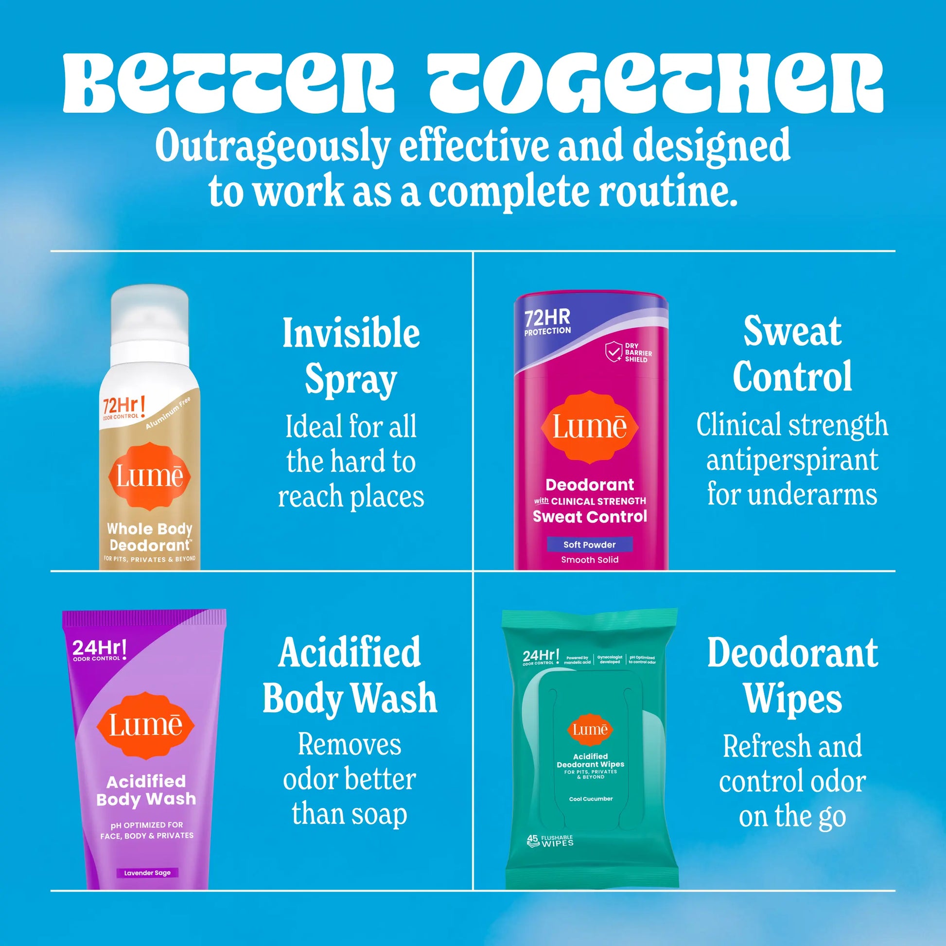 Lume's Limited Edition Summer Peach Whole Body Deodorant - Aluminum-Free with Mandelic Acid, Provides Up to 72 Hours of Odor Control