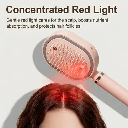 Electric Spray Air Cushion Massage Comb – Self-Cleaning Anti-Tangle Hair Brush, Anti-Static Volumizing Detangling Comb with Essential Oil Mist Aromatherapy for Daily Hair Care
