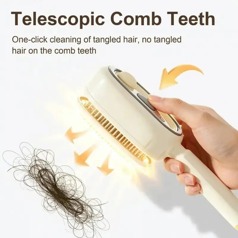 Electric Spray Air Cushion Massage Comb – Self-Cleaning Anti-Tangle Hair Brush, Anti-Static Volumizing Detangling Comb with Essential Oil Mist Aromatherapy for Daily Hair Care