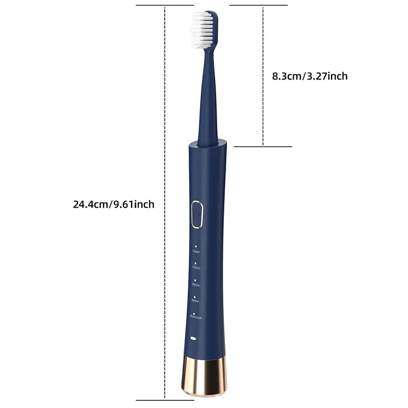 GMUX Sonic Toothbrush with 8 Dupont Brush Head, IPX7 Waterproof , USB Charging, 5 Modes with an Intelligent Timer, Providing High Vibrations for Cleaning. for Couples and Is Perfect for Family Travel as a Gift
