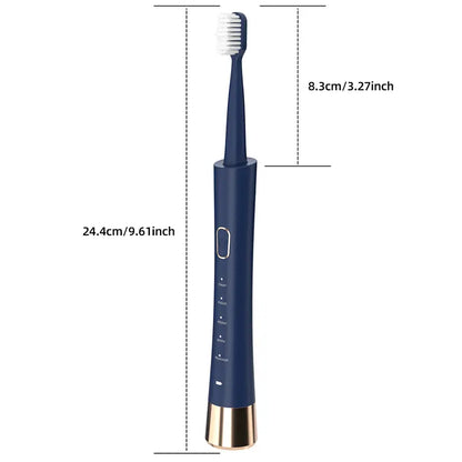 GMUX Sonic Toothbrush with 8 Dupont Brush Head, IPX7 Waterproof , USB Charging, 5 Modes with an Intelligent Timer, Providing High Vibrations for Cleaning. for Couples and Is Perfect for Family Travel as a Gift