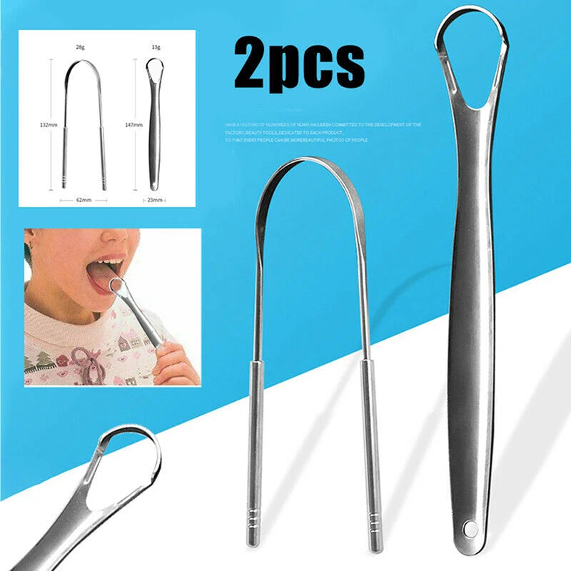 Raspador de Lengua de Acero Inoxidable | Elimina Bacterias, Mal Aliento y Residuos | Limpieza Profunda