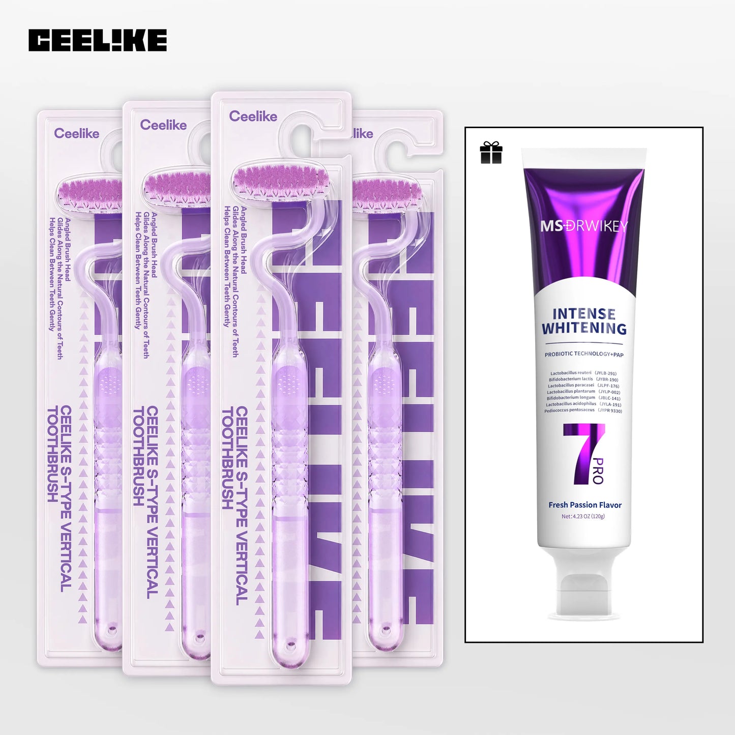 Cepillo Dental Veyzen en Forma de S – Mango Ergonómico Curvo, Cerdas Ultrasuaves para una Limpieza Profunda, Cuidado Bucal Diario Suave y Agarre Cómodo