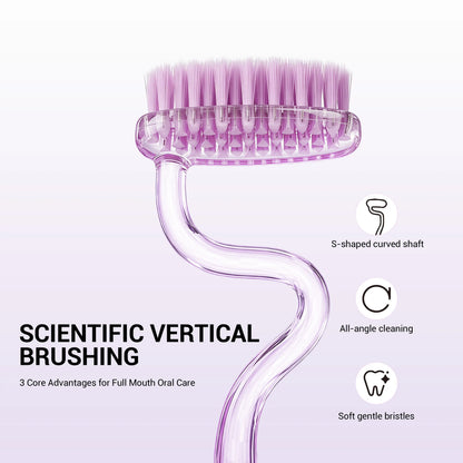 Cepillo Dental Veyzen en Forma de S – Mango Ergonómico Curvo, Cerdas Ultrasuaves para una Limpieza Profunda, Cuidado Bucal Diario Suave y Agarre Cómodo